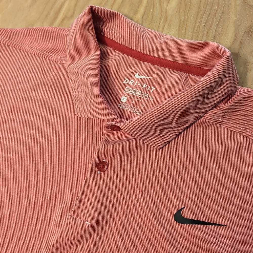 Mens XL Nike Standard Fit Dri Fit Polo Golf‎ Shirt Pink Tennis Rugby